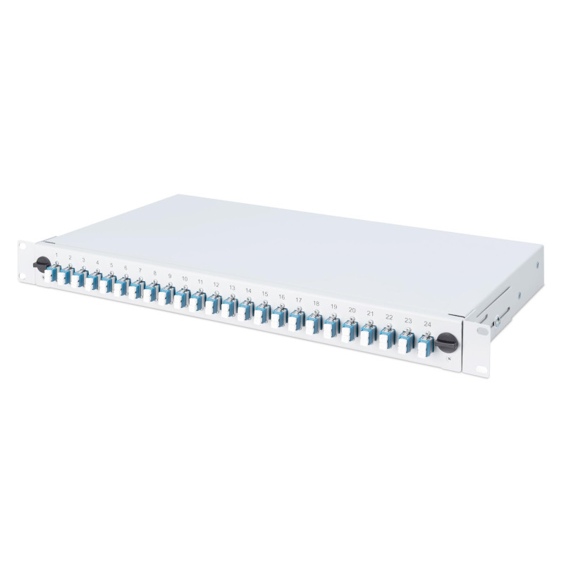 DIGITUS Boîte d'épissure Fibre Optique 24 couplages - LC - OS2-1U 19 Pouces - Single-Mode Duplex - avec Cassette d'épissure - Mo