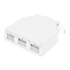 DIGITUS Boîte d'épissure Fibre Optique - Montage sur Rail DIN - 6 Ports - pour coupleurs SC Duplex - boîtier métallique