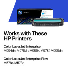 HP 212X High Yield Cyan Original LaserJet Toner Cartridge (W2121X)