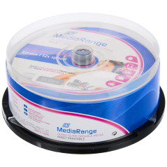 MediaRange Audio CD-R 700 Mo/80 Min 12 Vitesses d'écriture imprimables sur Toute la Surface (Jet d'encre), boîte à Cake 25