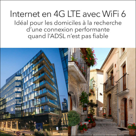 NETGEAR Routeur WiFi 6 Nighthawk 4 Flux AX4 avec Modem 4G LTE intégré (LAX20) pour Connexion Internet Principale ou de Secours–