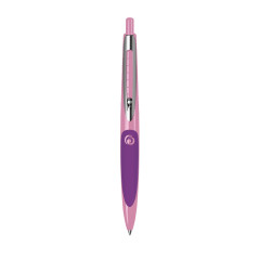 Herlitz a_ Stylo à bille rétractable, rose/violet, 1 pièce (1 pièce)