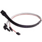 SilverStone SST-CPS03 - Mini SAS SFF8087 interne 36 broches vers câble épais et protégé 4 SATA 7 broches (avec bande latérale), 