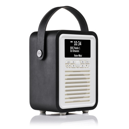 VQ Retro Mini Radio DAB Plus/DAB avec Bluetooth, FM et Radio Réveil Fonction - Alimentée par Secteur et Batterie Radio Portable