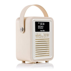VQ Retro Mini Radio DAB Plus/DAB avec Bluetooth, FM et Radio Réveil Fonction - Alimentée par Secteur et Batterie Radio Portable