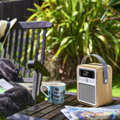 VQ Monty Radio DAB Plus/DAB avec Bluetooth, FM et Radio Réveil Fonction - Alimentée par Secteur et Batterie Radio Portable avec 