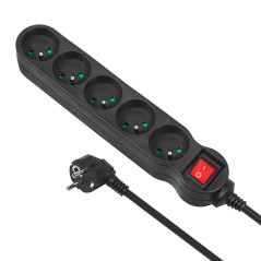 Maclean MCE183 rallonge Electrique Band Barrette d'alimentation 5 Prises (1.4 m)