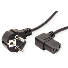 VALUE Rotronic Roline – Rallonge de câble d'alimentation Schuko/Prise Secteur IEC/Femelle 1,8 m Noir