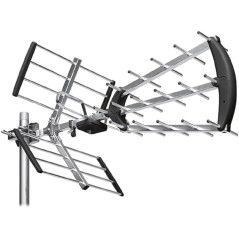 ASTRELL 011034 Antenne d'extérieur TV Trinappe 20dB, Signal Puissant pour Meilleur Qualié de Réception Chaines TNT Télé HD - fil