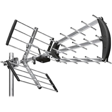 ASTRELL 011034 Antenne d'extérieur TV Trinappe 20dB, Signal Puissant pour Meilleur Qualié de Réception Chaines TNT Télé HD - fil