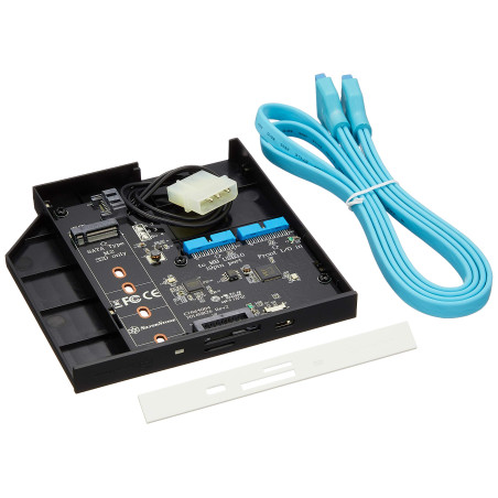 SilverStone SST-FPS01-C - Baie optique mince chargement par plateau 12.7mm avec 1x USB3.0, 1x USB 3.0 type C, lecteur de cartes,