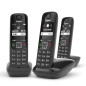 Gigaset AS690A Trio - 3 téléphones DECT sans fil avec répondeur - écran à haut contraste - excellente qualité audio - profils so