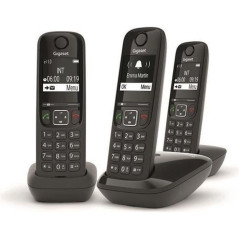 Gigaset AS690A Trio - 3 téléphones DECT sans fil avec répondeur - écran à haut contraste - excellente qualité audio - profils so