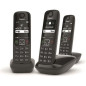 Gigaset AS690A Trio - 3 téléphones DECT sans fil avec répondeur - écran à haut contraste - excellente qualité audio - profils so