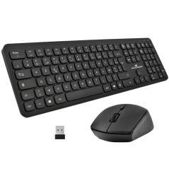 Bluestork - Pack Easy Slim Clavier et Souris sans Fil - Wireless 2,4 Ghz - Clics Silencieux - Design Ultra Slim - Ergonomique -