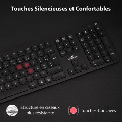 Bluestork - Pack Easy Slim Clavier et Souris sans Fil - Wireless 2,4 Ghz - Clics Silencieux - Design Ultra Slim - Ergonomique -