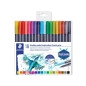 Staedtler Feutres de coloriage aquarellables à double pointe, Pointe pinceau 1-6 mm et pointe fine 0.5-0.8 mm, Étui plastique av Staedtler Feutres de coloriage aquarellables à double pointe, Pointe pinceau 1-6 mm et pointe fine 0.5-0.8 mm, Étui plastique av