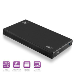 Ewent Boîtier de Disque Dur 2,5 Pouces,USB Type A 3.2 Gen 1 (USB 3.0) vers SATA III/UASP, 5Gbit/s, Boîtier Externe de Disque Dur