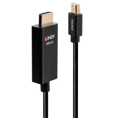 LINDY Câble actif Mini DisplayPort vers HDMI avec HDR, 2m