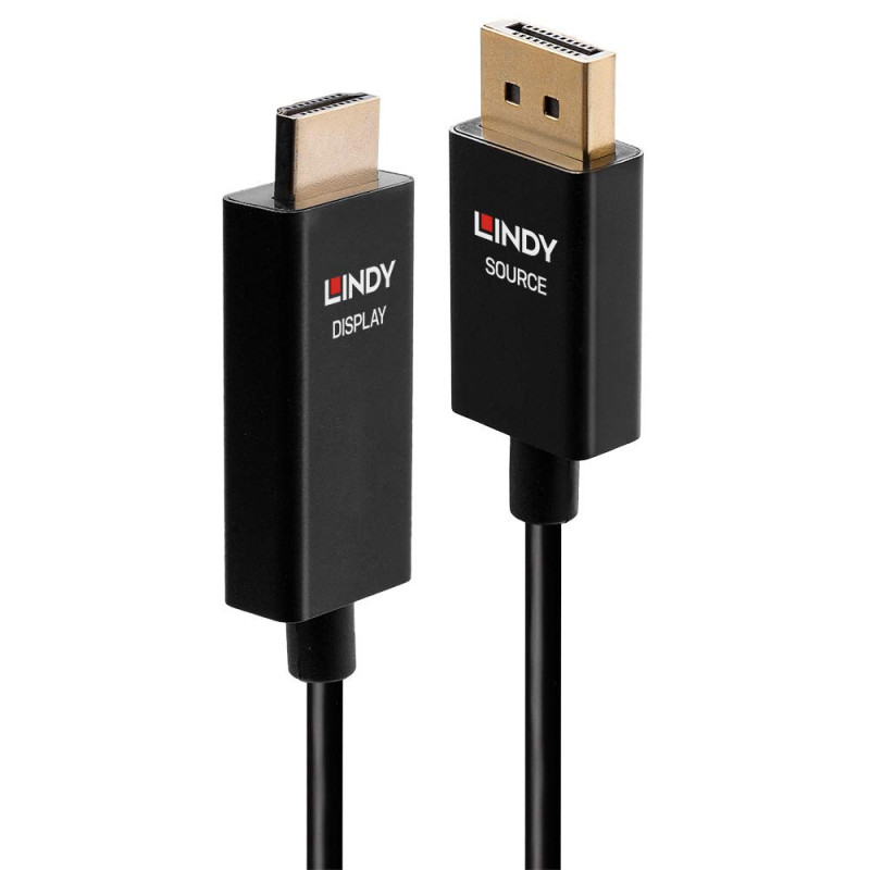 LINDY Câble actif DisplayPort vers HDMI avec HDR, 3 m LINDY Câble actif DisplayPort vers HDMI avec HDR, 3 m