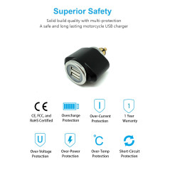 Cliff-Top Adaptateur USB pour Prise DIN de Moto 3,3A – Adaptateur DIN vers USB Compatible BMW Triumph Tiger avec Connecteur Hell