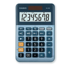 Casio MS80E Calculatrice de Bureau Conversion de Devises à 8 Chiffres, Façade en Aluminium, Bouton de Correction rapide, Solaire
