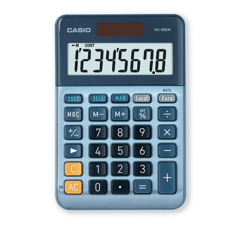Casio MS88EM Calculatrice de Bureau Coût de Conversion de Devises à 8 Chiffres avant en Aluminium de marge de vente, Alimenté pa Casio MS88EM Calculatrice de Bureau Coût de Conversion de Devises à 8 Chiffres avant en Aluminium de marge de vente, Alimenté pa