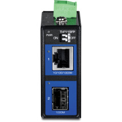 TRENDnet, TI-F11SFP, Convertisseur de média Industriel renforcé 100/1000 Base-T vers SFP, Montage Mural/sur Rail DIN, Fibre Mult