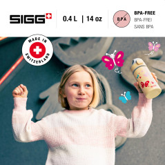 Sigg - Gourde Enfant avec Paille En Aluminium - Miracle Butterfly - Étanche - Poids Plume - Sans BPA - Certifiée Neutre En CO2 -