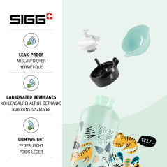 Sigg - Gourde Enfant En Aluminium - KBT Jungle - Pour l'École et le Sport - Étanche & Légère - Sans BPA - Certifiée Neutre En CO