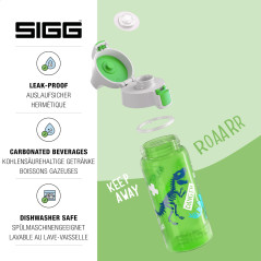 Sigg - Gourde Enfant - Viva One Jurassica - Convient Aux Boissons Gazeuses - Étanche - Lavable Au Lave-Vaisselle - Sans BPA - Po