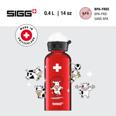 Sigg - Gourde Enfant En Aluminium - KBT Funny Cows - Pour l'École et le Sport - Étanche & Légère - Sans BPA - Certifiée Neutre E