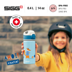 Sigg - Gourde Enfant avec Paille En Aluminium - Miracle Fox - Étanche - Poids Plume - Sans BPA - Certifiée Neutre En CO2 - École