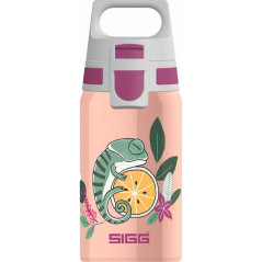 Sigg - Gourde Enfant En Acier Inoxydable - Shield One Flora - Pour l'École et le Sport - Convient Aux Boissons Gazeuses - Étanch