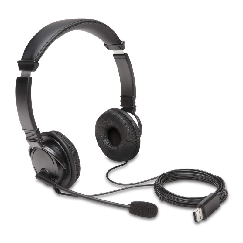 Kensington, casque audio USB avec fil, stereo, anti-bruit, binaural, PC/Mac/ordinateur/tablette Windows, Mac et ChromeBook, Bure Kensington, casque audio USB avec fil, stereo, anti-bruit, binaural, PC/Mac/ordinateur/tablette Windows, Mac et ChromeBook, Bure