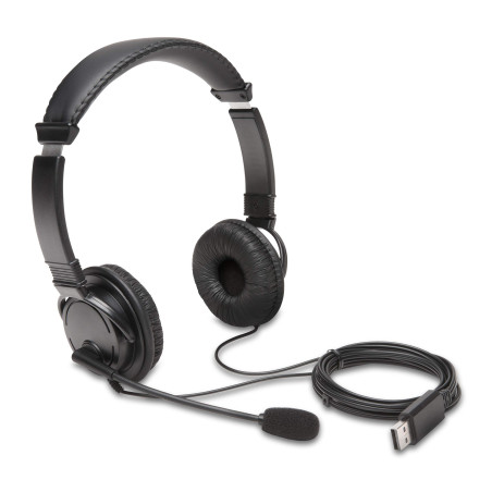 Kensington, casque audio USB avec fil, stereo, anti-bruit, binaural, PC/Mac/ordinateur/tablette Windows, Mac et ChromeBook, Bure