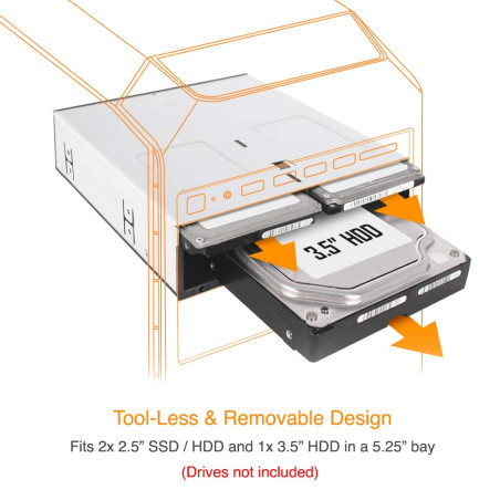 Icy Dock Rack Mobile, boîtier de Rack pour Disque Dur, boitier d'accueil Interne Hot Swap pour Deux SSD ou HDD 2,5" et 3,5" SATA