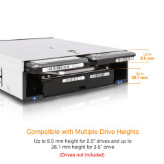 Icy Dock Rack Mobile, boîtier de Rack pour Disque Dur, boitier d'accueil Interne Hot Swap pour Deux SSD ou HDD 2,5" et 3,5" SATA
