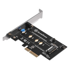 Silverstone SST-ECM21-E - SuperSpeed Carte d'extension PCI-E, PCI-E x4 à M.2 (NGFF), Conception sans vis, Prend en Charge PCI-E
