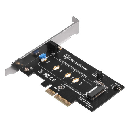 Silverstone SST-ECM21-E - SuperSpeed Carte d'extension PCI-E, PCI-E x4 à M.2 (NGFF), Conception sans vis, Prend en Charge PCI-E