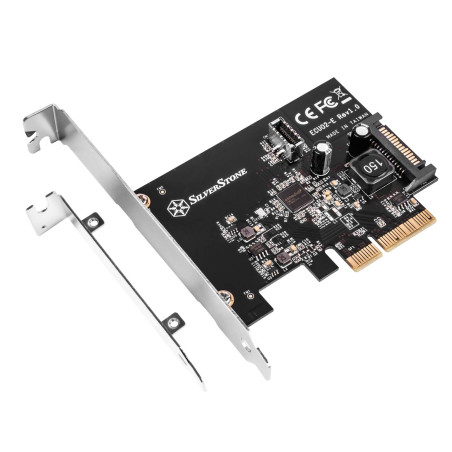 Silverstone SST-ECU02-E - SuperSpeed 2X USB 3.1 Interne Gen2, Carte d'extension PCI-E Version 2.0 x2, 16 Gbps, Prise en Charge d