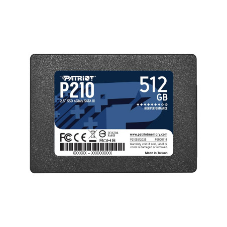 Patriot P210 SSD 512Go SATA III Disque Solide Interne 2.5" - P210S512G25