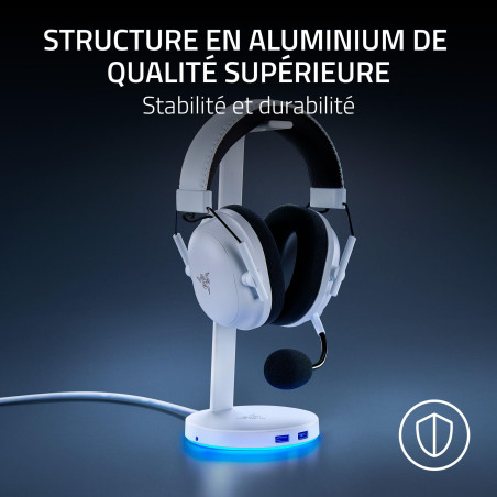 Razer Base Station V2 Chroma - Support de Casque USB Hub: Éclairage Chroma RGB - 2 Ports USB 3.1 - Base antidérapante - Conçu po