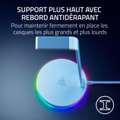 Razer Base Station V2 Chroma - Support de Casque USB Hub: Éclairage Chroma RGB - 2 Ports USB 3.1 - Base antidérapante - Conçu po