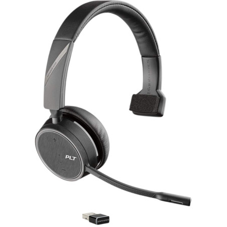 Plantronics - Voyager 4210 UC USB-A Headset (Poly) - Casque Bluetooth mono avec microphone à arceau et annulation de bruit - Con
