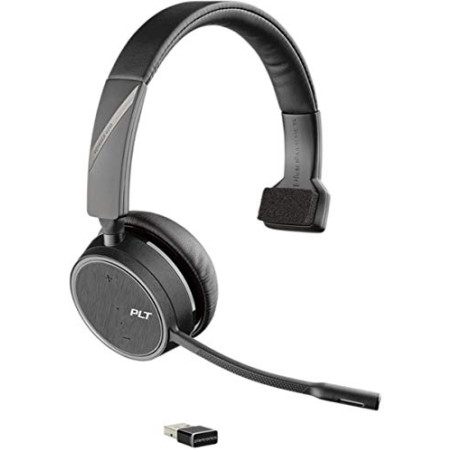 Plantronics - Voyager 4210 UC USB-A Headset (Poly) - Casque Bluetooth mono avec microphone à arceau et annulation de bruit - Con