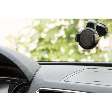 Goobay Universal holder with suction cup, black - for simple, secure attachment in the car Universal holder with suction cup for