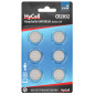HyCell Lot de Piles Plates CR2032 (6 pces) – Piles Bouton pour clés de Voiture, horloges, bips de Parking, systèmes d'ouverture 