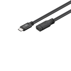 Goobay 45393 Rallonge USB-C USB 3.1 1re Génération, Noir
