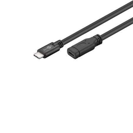 Goobay 45393 Rallonge USB-C USB 3.1 1re Génération, Noir